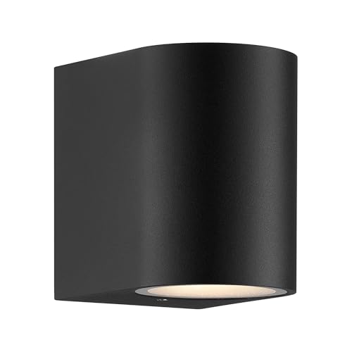 Nordlux DION SINGLE Außenwandleuchte schwarz – Moderne IP44 GU10 Außenlampe aus Aluminium mit Downlight-Effekt – 220-240V, max. 25W – Hausfassade, Eingangsbereich, Garten von Nordlux