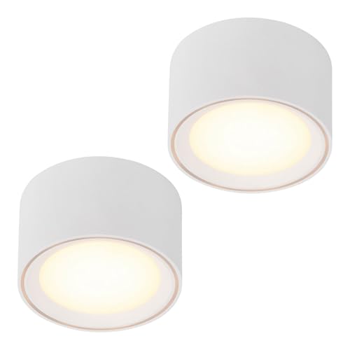Nordlux Fallon LED Aufbaustrahler 2er-Set Weiß – Dimmbarer Decken-Spot mit 3-Stufen Moodmaker™, 2700K Warmweiß, Flaches Design für Flur, Küche & Wohnzimmer von Nordlux
