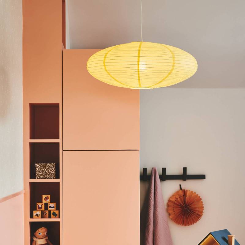 Lampenschirm Villo 60 aus Papier Ø 60cm, Höhe 25cm, gelb von Nordlux
