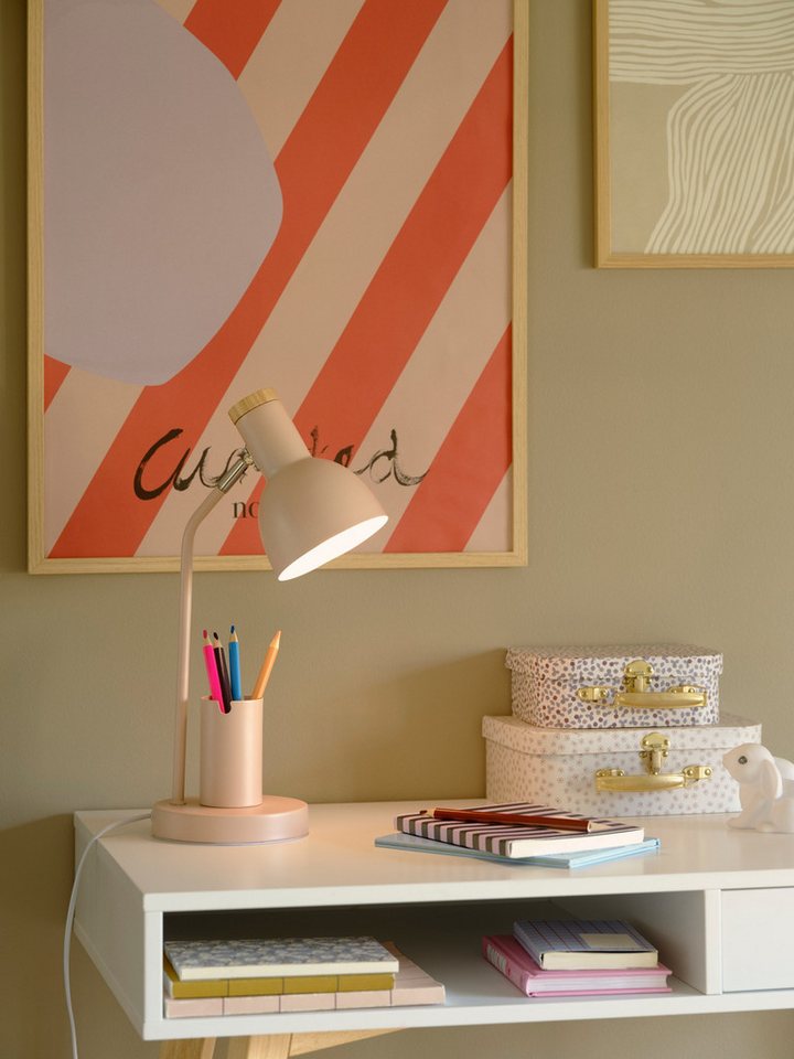 Nordlux Tischleuchte Devone Tischlampe E27 Holz Metall mit Ablage für Smartphone, ohne Leuchtmittel von Nordlux