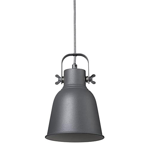 Nordlux Pendelleuchte ADRIAN 16, IP20, Ø 16cm, E27, Metall mit Stoffkabel, verstellbar, anthrazit von Nordlux