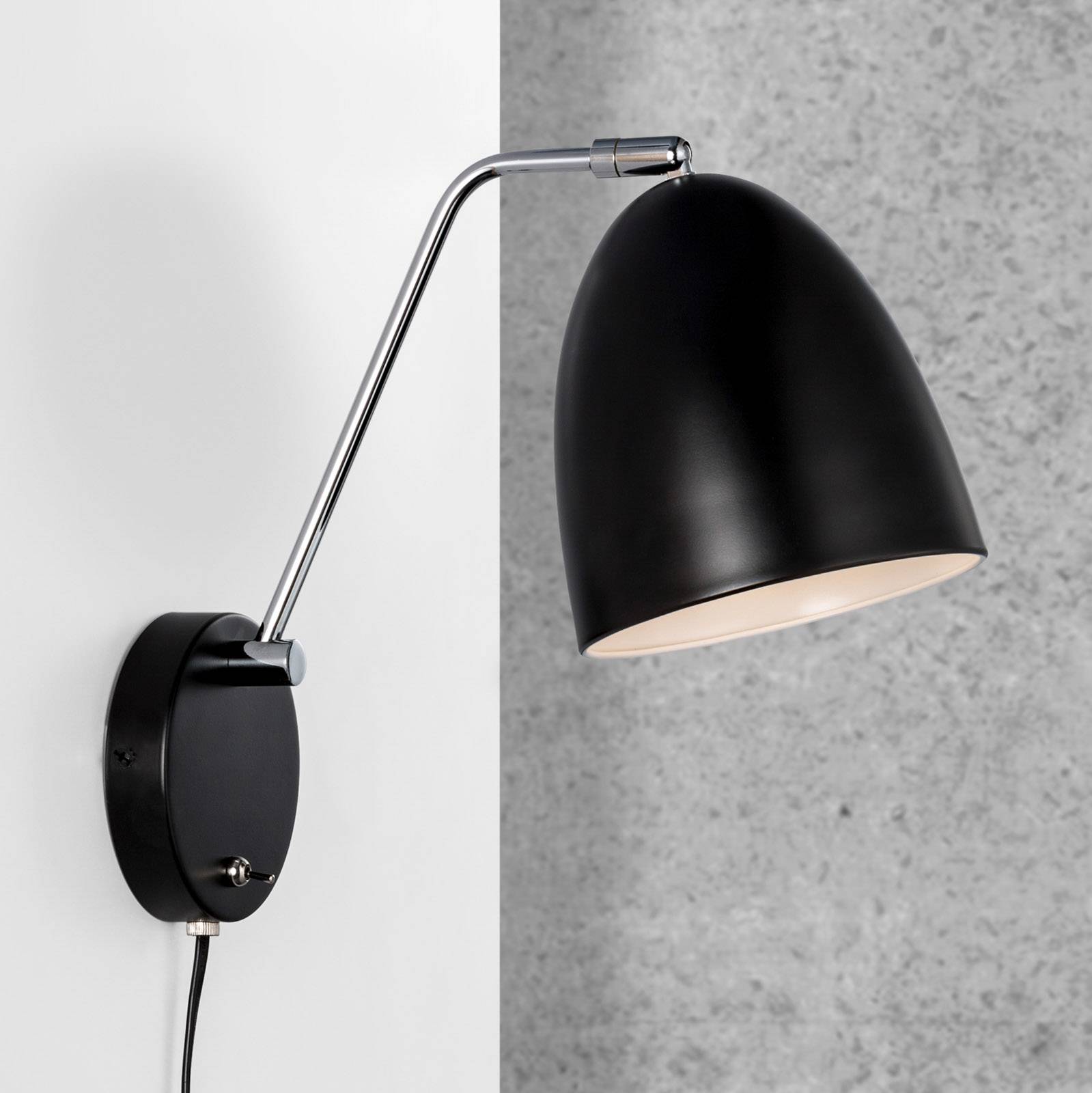 Wandlampe Alexander mit Kabel u. Stecker, schwarz von Nordlux