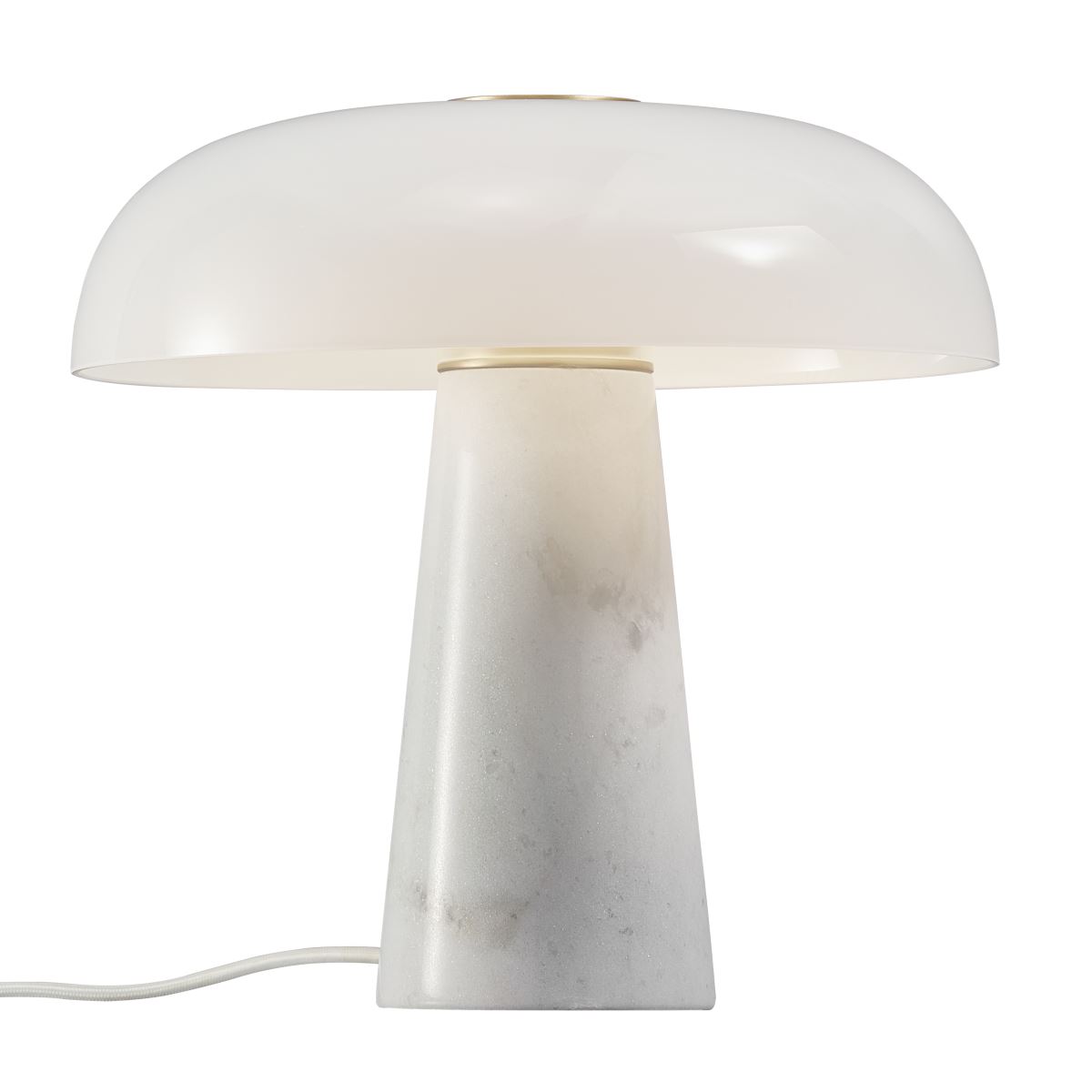 dftp GLOSSY Tischlampe Opal weiss Marmor E27 mit Kabelschalter 32x32x32cm von Nordlux