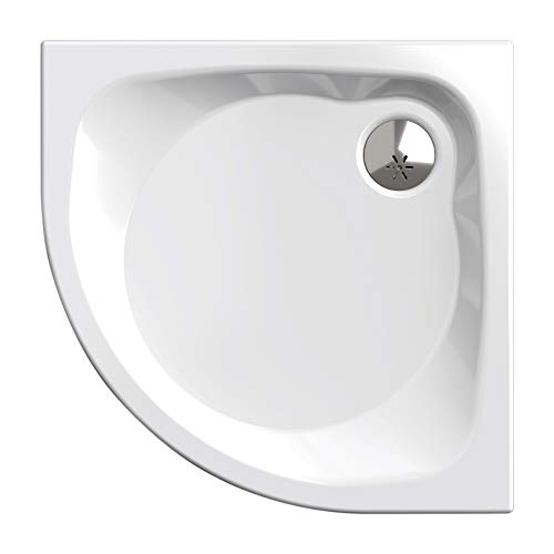Duschwanne/Duschtasse Komplettset Nordona® SIMPLEX Plus | Maße: 80x80cm Viertelkreis R55 | Inklusive 4x Standfüße und einer Tempoplex Ablaufgarnitur von Nordona