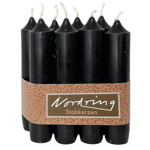 Nordring 8 Stück Stabkerzen schwarz 2,2 x 11 cm hoch von Nordring