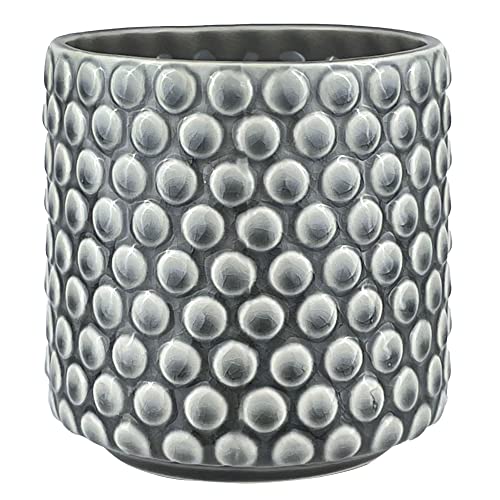 Nordring Retro Übertopf Vintage Pflanztopf für Zimmerplanzen Blumentopf Dotty M (12,5 cm ø), grau, Keramik von Nordring