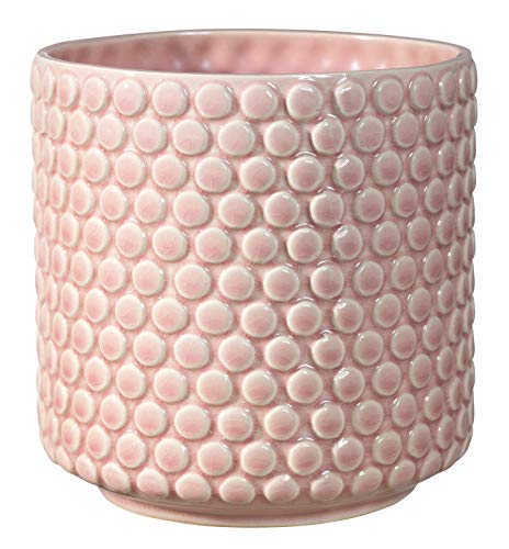 Nordring Retro Übertopf Vintage Pflanztopf für Zimmerplanzen Blumentopf Dotty L (15,5 cm ø), Rose, Keramik von Nordring