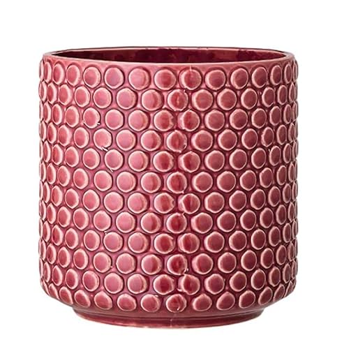 Nordring Retro Übertopf Vintage Pflanztopf für Zimmerplanzen Blumentopf Dotty L (15,5 cm ø), rot, Keramik von Nordring