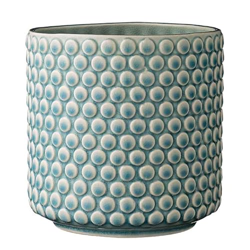 Nordring Retro Übertopf Vintage Pflanztopf für Zimmerplanzen Blumentopf Dotty L (15,5 cm ø), Sky Blue, Keramik von Nordring