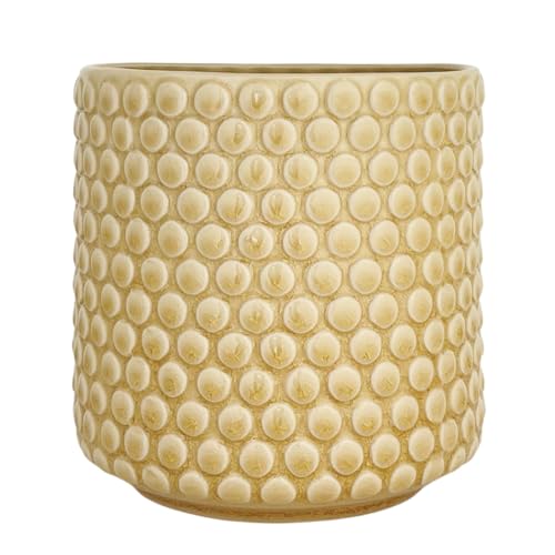 Nordring Retro Übertopf Vintage Pflanztopf für Zimmerplanzen Blumentopf Dotty L (15,5 cm ø), Elfenbein, Keramik von Nordring