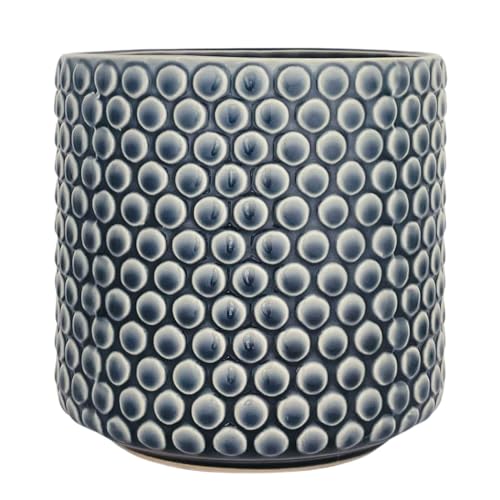 Nordring Retro Übertopf Vintage Pflanztopf für Zimmerplanzen Blumentopf Dotty L (15,5 cm ø), dunkelgrau, Keramik von Nordring