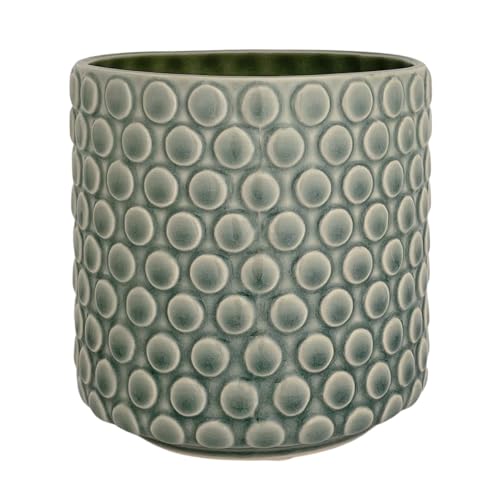 Nordring Retro Übertopf Vintage Pflanztopf für Zimmerplanzen Blumentopf Dotty M (12,5 cm ø), grün, Keramik von Nordring