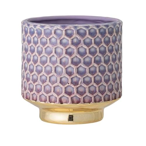 Nordring Retro Übertopf Vintage Pflanztopf für Zimmerplanzen Blumentopf Goldy M (12,5 cm ø), Purpur, Keramik von Nordring