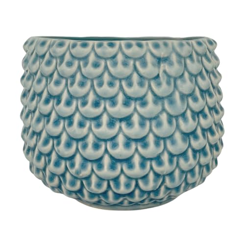 Nordring Retro Übertopf Vintage Pflanztopf für Zimmerplanzen Blumentopf Pino L (16,5 cm ø), Sky Blue, Keramik von Nordring