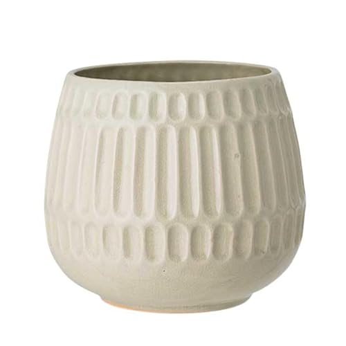 Nordring Retro Übertopf Vintage Pflanztopf für Zimmerplanzen Blumentopf Riff L (16,5 cm ø), Cloud, Keramik von Nordring
