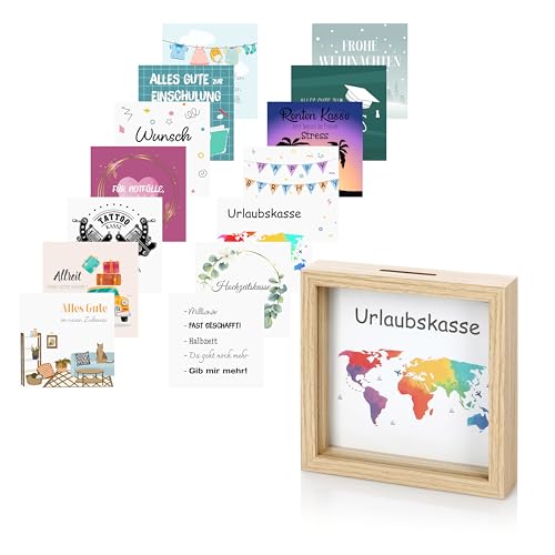 Nordstern® Bilderrahmen Spardose - Sparbox individuell anpassbar für Geldgeschenke - Ideal für Geburtstag, Hochzeit, Geburt, Einschulung, Urlaub, Umzug und Führerscheinprüfung von Nordstern
