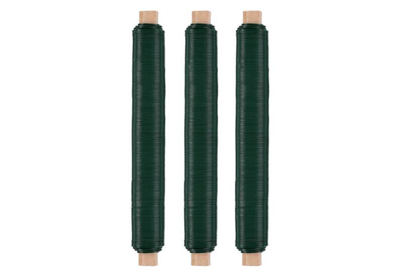 Nordstern Bindedraht Blumendraht Basteldraht 3er Pack, (Grün), Wickeldraht Ø 0,65 mm x 38 m von Nordstern