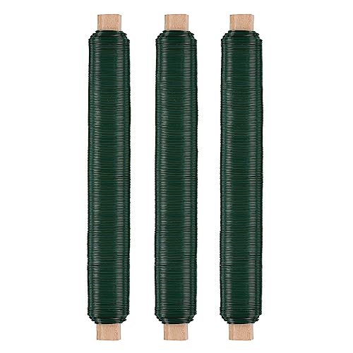 Nordstern Blumendraht Basteldraht Grün 3er Pack - Wickeldraht Ø 0,65 mm x 38 m von Nordstern
