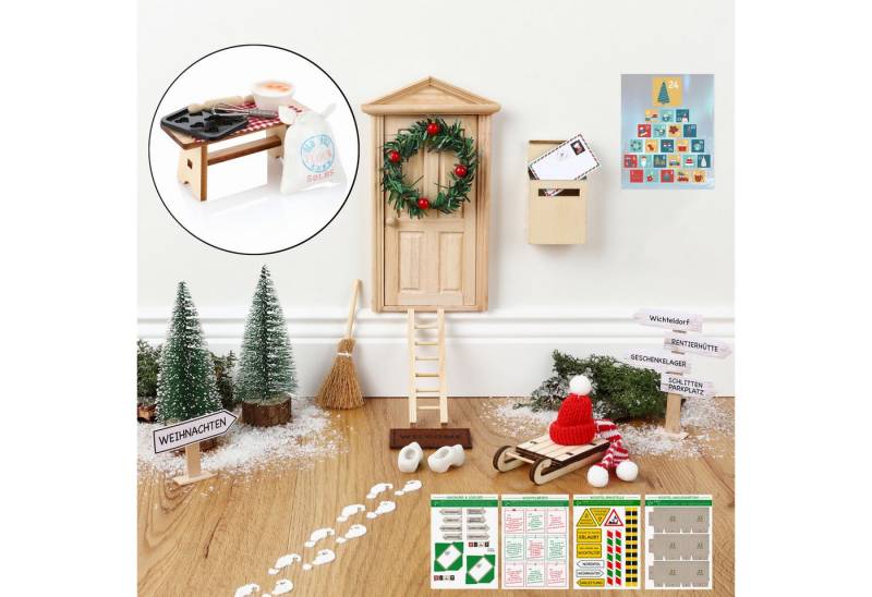 Nordstern DIY-Adventskalender Wichteltür-Set mit Wichtelbriefen, Baustelle uvm. (41-tlg), DIY-Dekoration von Nordstern