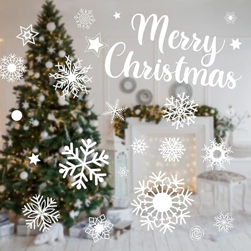 Nordstern Fensterbilder Schneeflocken 450 Stück - Weihnachtsdeko Aufkleber für Fenster - Statisch haftende und wiederverwenbare Fensteraukleber für Weihnachtsfenster von Nordstern