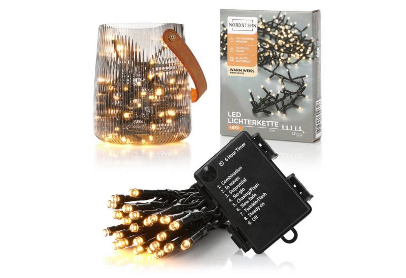 Nordstern LED-Lichterkette WarmWeiß von 24 bis 1.200 LED Weihnachtsdeko für Innen und Außen, Batteriebetrieben 48 LED - 3,5 m für Weihnachtsbaum Nordstern LED-Lichterkette WarmWeiß von 24 bis 1.200 LED Weihnachtsdeko für Innen und Außen, Batteriebetrieben 48 LED - 3,5 m für Weihnachtsbaum von Nordstern