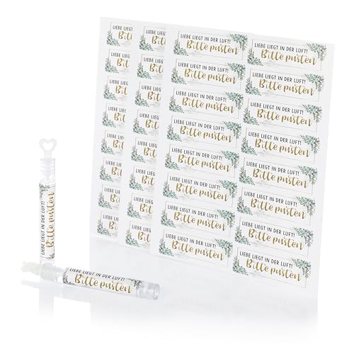 Nordstern Seifenblasen Hochzeit Aufkleber 48er Set - Selbstklebende Hochzeitssticker für Seifenflüßigkeit als Deko und Gastegeschenk - 6 x 2 cm von Nordstern