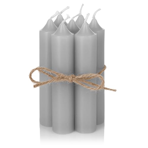 Nordstern Stabkerzen 6er Pack - Kleine Kerzen für Kerzenhalter, Adventskranz oder als Baumkerze - Ideale Tisch Deko für Hochzeit oder Weihnachten - 11 x 2,2 cm (Grau) von Nordstern