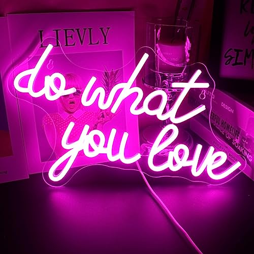 LED "Do what you love" Neon-Zeichen-Licht-Zeichen für Home Room Wanddekoration Inspirierende Neon-Zeichen für Party Feiertags-Dekoration Weihnachts-Geburtstagsgeschenk (Rosa) von Nordstylee