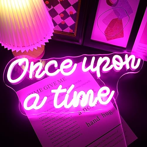 Led "Once Upon A Time" Neon Zeichen Buchstaben USB betrieben Neon Lichter für Mädchen Zimmer Home Art Wand Dekor Geburtstag Party Fenster Wohnzimmer Dekor Weihnachten Geburtstagsgeschenk (Rosa) von Nordstylee