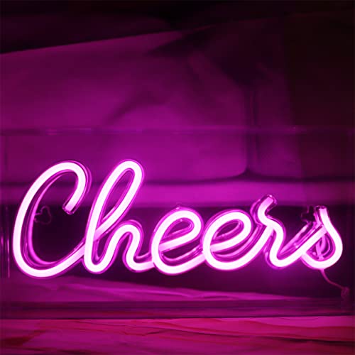 Nordstylee LED Cheers Light Box Neon Sign Decorative Night Light USB Neon Letters for Desktop Home Bar Party Wedding Graduation Holiday Events New Year Christmas (pink) von Nordstylee