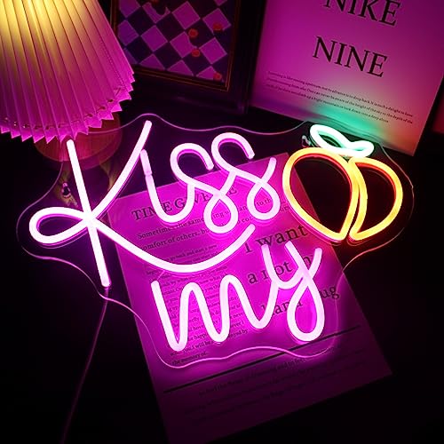 LED "Kiss My Peach" Neon Zeichen Licht Up Zeichen für Schlafzimmer Home Game Room Bar Hotal Schreibtisch Wand Kunst Dekorationen Weihnachten Geburtstag Geschenke von Nordstylee