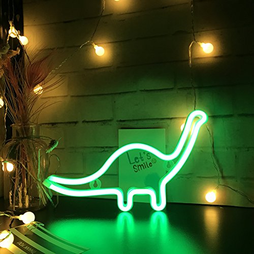 Nordstylee LED-Neon Lichtschild, Dinosaurier, Seestern-Schild, Nachtlicht, Wanddekoration, Heimdekoration, Licht für Kinderzimmer, Schlafzimmer, Geburtstag, Hochzeit, Party, Geschenk,Dinosaurier-Grün von Nordstylee