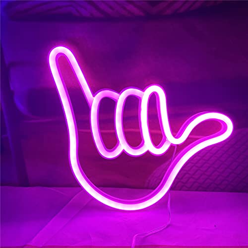 Nordstylee LED-Neonlichter in Handform, zum Aufhängen, dekorative Neonlichter, USB- oder batteriebetrieben, für Zuhause, Schlafzimmer, Bar, Restaurant, Weihnachten, Geburtstag, Party, Kunst, Hellrosa von Nordstylee
