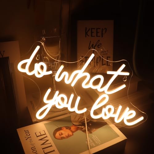 Nordstylee Led "Do What You Love" Neonschild, Buchstaben, USB-betrieben mit Dimmschalter, leuchtendes Schild für Zuhause, Zimmer, Wanddekoration, inspirierende Neonschilder für Party, Urlaub, von Nordstylee