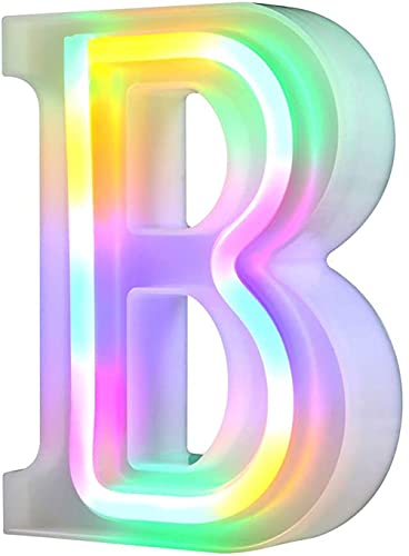 Nordstylee Leuchtende LED-Buchstaben, Neon-Buchstaben, Nachtlichter für Wand, Geburtstagsparty, Weihnachten, Hochzeitsdekoration, bunte Buchstaben (B) von Nordstylee