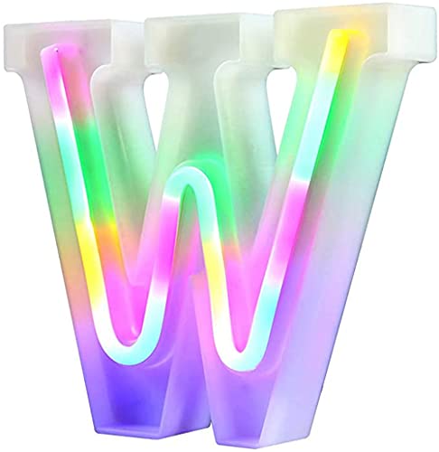 Leuchtende LED-Buchstaben-Lichter, Neon-Buchstaben, Nachtlichter für Wand, Geburtstag, Party, Weihnachten, Hochzeitsdekoration, bunte Buchstaben (B) von Nordstylee