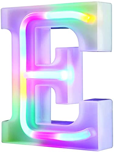 Nordstylee Leuchtende LED-Buchstaben-Lichter, Neon-Buchstaben-Nachtlichter für Wand, Geburtstagsparty, Weihnachten, Hochzeitsdekoration, bunte Buchstaben (E) von Nordstylee