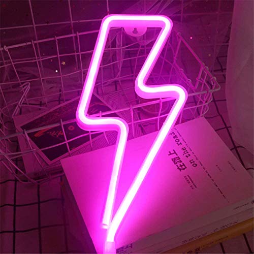 Nordstylee Neon-Lightning-Lichtschilder, LED-Nachtlichter für Kinder, als Geschenk, für Wand, Geburtstagsparty, Weihnachten, Hochzeitsdekoration (Rosa) von Nordstylee