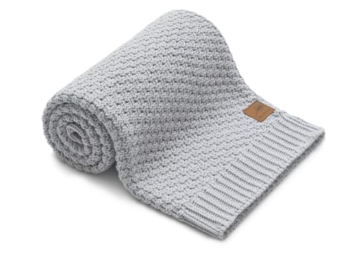 Nordville Babydecke - Beige 70x100 cm Erstlingsdecke Kuscheldecke Strickdecke aus 100% Bio Baumwolle von Nordville