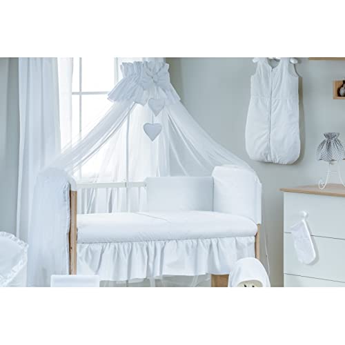 Nordville Baumwolle Moskitonetz Baldachin für Babybett und Wiege - Einfach am Gestell zu befestigen - Schutz vor übermäßiger Sonne Insekten - Schöne Dekoration (Weiß) von Nordville