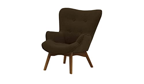 Nordville Bloomy Sessel Mini Für Kinder - Ohrensessel in Landhaus-Stil | Der perfekte Polstersessel für entspannte, Lange Fernseh- und Leseabende (Dunkelbraun, Eiche dunkel) von Nordville
