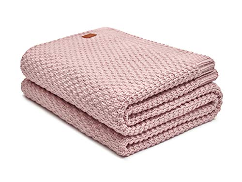 Nordville Kuscheldecke - Rosa 140x180 cm aus 100% Bio Baumwolle von Nordville