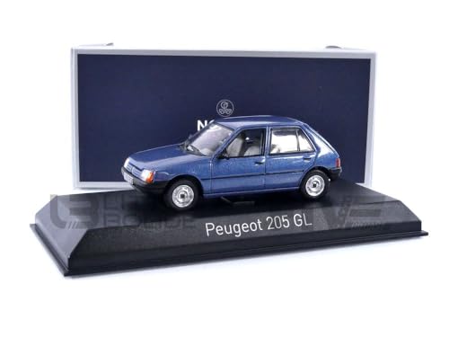 NOREV - PEU 205 GL – 1988 – Miniaturauto aus der Kollektion – Metall – Mingblau – 1:43 von Norev