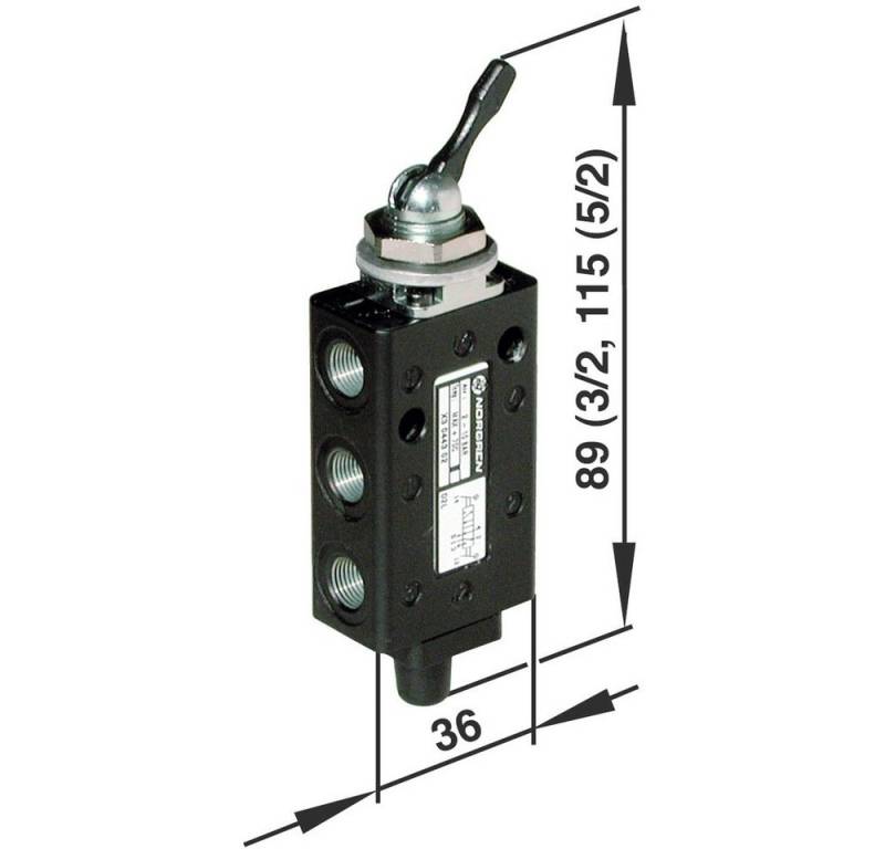 IMI NORGREN Druckluftgeräte-Set IMI NORGREN Mechanischbetätigtes Pneumatik-Ventil X3044302 Gehäusema von IMI NORGREN