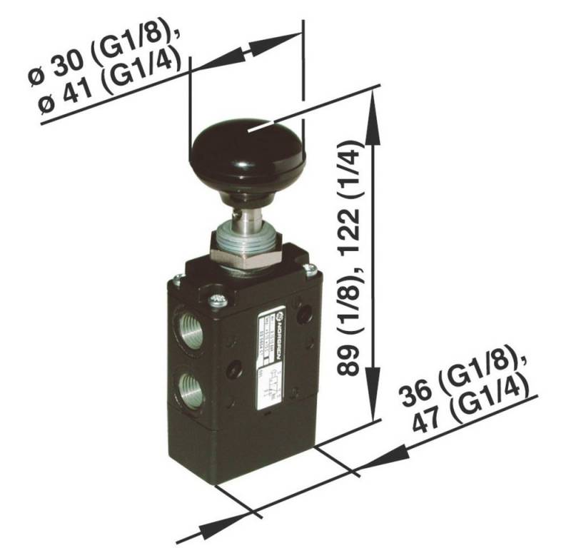 IMI NORGREN Druckluftgeräte-Set IMI NORGREN Mechanischbetätigtes Pneumatik-Ventil 03040402 Gehäusema von IMI NORGREN