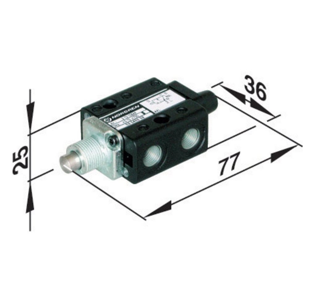 Norgren Druckluftgeräte-Set Norgren Mechanischbetätigtes Pneumatik-Ventil SP/M1553/14 Gehäusemat von Norgren