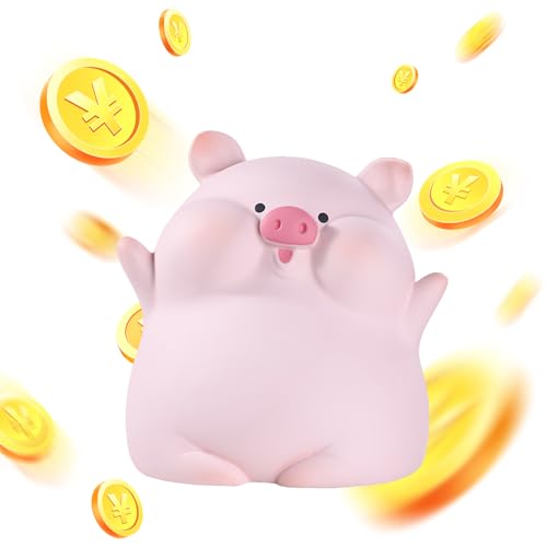 Norhogo 1 Stück Kawaii Kunststoff Sparschwein, Spardose Schweine-Geld-Spardose, sparschwein lustig für Banknote Münze Einsparungen, Luck Sparschwein für Mädchen Jungen Erwachsene Kinder von Norhogo