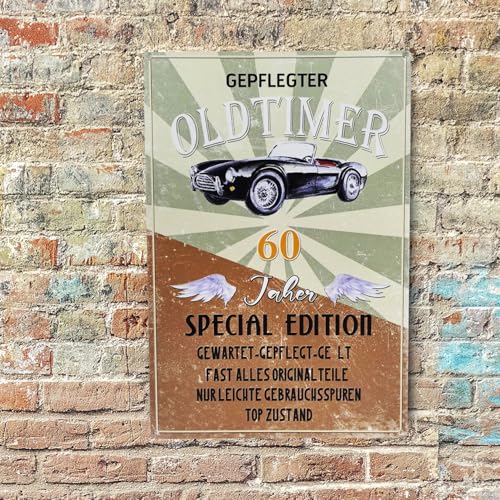 Norhogo 1 Stücke Blechschild Schild 60 Geburtstag, vintage Metallschild, Typenschild 60 Geburtstagen Deko als Geburtstagskarte, Vintage Wanddeko für Garage, lustiges Schild 60 Geburtstag Deko 20x30cm Norhogo 1 Stücke Blechschild Schild 60 Geburtstag, vintage Metallschild, Typenschild 60 Geburtstagen Deko als Geburtstagskarte, Vintage Wanddeko für Garage, lustiges Schild 60 Geburtstag Deko 20x30cm von Norhogo
