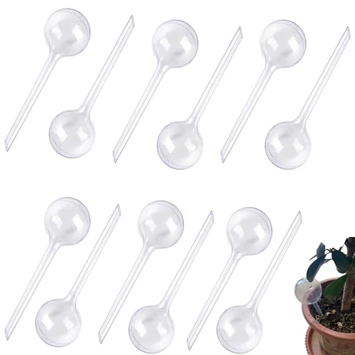 Norhogo 12 Stück Runder automatischer Blumengießer, Plant Potting Garden Bulb Watering Globe, Spiked Drip, Kunststoff Wasserspender für Topfpflanzen Automatisch Bewässerung Set für Pflanzen Blumen von Norhogo