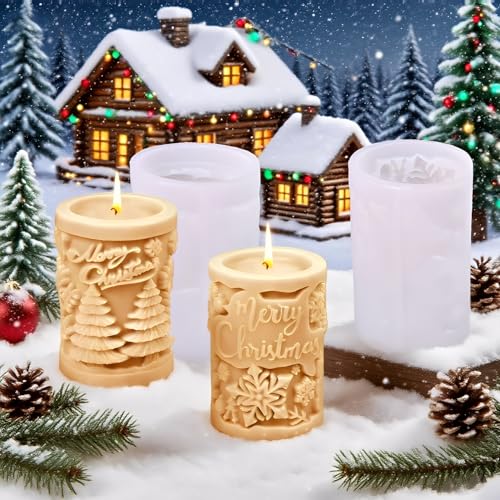 Norhogo 2 Stück Silikon Weihnachtsbaum Kerzenform Kerzenformen, Silikon Schneeflocke Kerzenform, 3D Kerzengießform DIY für die Herstellung von Kerzen, Aromasteinen, Weihnachten Handwerk Ornamente Norhogo 2 Stück Silikon Weihnachtsbaum Kerzenform Kerzenformen, Silikon Schneeflocke Kerzenform, 3D Kerzengießform DIY für die Herstellung von Kerzen, Aromasteinen, Weihnachten Handwerk Ornamente von Norhogo